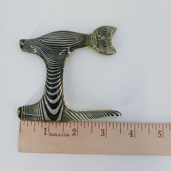 Vintage MCM Abraham Palatnik Brazil Lucite Cat Sculpture Mid Century Figurine - Picture 4 of 4